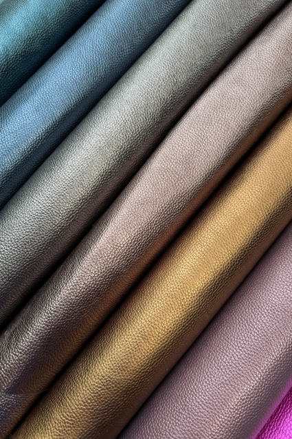 Metallic leder